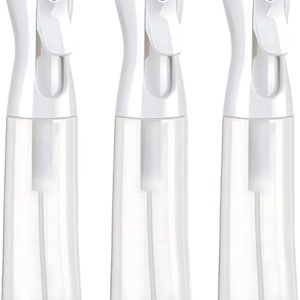 Continuous Spray Bottle - 10 Ounce Mister Spray Bottle Ultra Fine Mist Spray Bottles for Hair - Clear Water Spray Bottle Plant Mister Sprayer for Cleaning, Misting & Skin Care- 3 pack