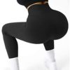 SUUKSESS Women Ribbed Seamless Leggings High Waisted Workout Gym Yoga Pants - Image 5