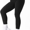 SUUKSESS Women Ribbed Seamless Leggings High Waisted Workout Gym Yoga Pants - Image 3