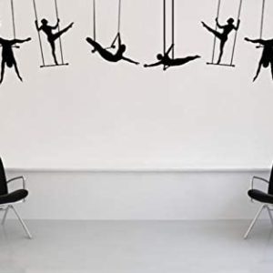 Dalxsh Carnival Circus Performance Large Trapeze Artists Silhouette Wall Decals Home Livingroom Cool Decor Wall Sticker Poster