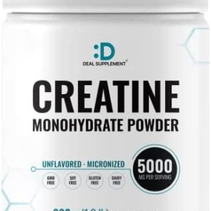 Creatine Monohydrate Powder 600 Grams (1.32lb), Unflavored | Pure | Micronized Creatine Powder, 5000mg(5g) Per Serving, 4 Month Supply, Vegan | Keto, Non-GMO, No Filler, No Additives - 120 Servings