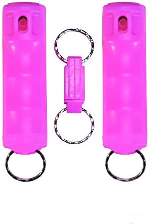 VEXOR Police Strength Pepper Spray, Flip-Top Finger Grip, 20+ Shots, 10-12 Ft. Range w/Key Release 2 Pack