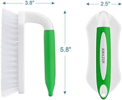 Amazer Scrub Brush Comfort Grip & Flexible Stiff Bristles Heavy Duty for Bathroom Shower Sink Carpet Floor - Pack of 2 (Blue+Green) - Image 3