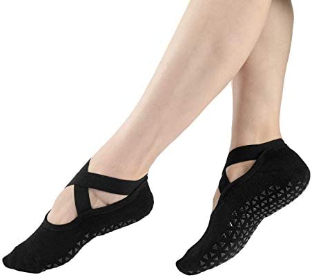 Pauboland Women's Padded Cushion Non-Slip Piyo Barre Pilate Ballet Yoga Socks with Grips - Image 5