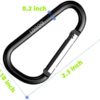20PCS Carabiner, 2.3" Aluminum Small Caribeener Clip D Ring Spring Snap Key Chain Clip Hook, Multipurpose for Camping, Hiking, Fishing Or As A Key Organizer, Black - Image 4