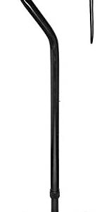 RMS Quad Cane - Adjustable Walking Cane with 4-Pronged Base for Extra Stability - Foam Padded Offset Handle for Soft Grip - Works for Right or Left Handed Men or Women (Black)