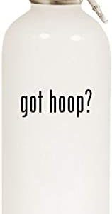 got hoop? - 20oz Stainless Steel White Water Bottle with Carabiner, White