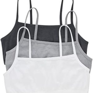 Hanes Women's ComfortFlex Fit Bralette Pack, Stretch Cotton Low-Impact Bra, Moisture-Wicking Cotton Bralette, 3-Pack