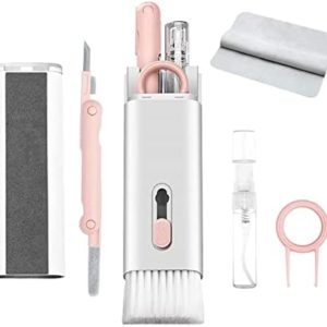 7 in 1 Electronic Cleaner kit - Keyboard Cleaner, Keyboard Cleaning Kit, Laptop Cleaner with Brush, Electronic Cleaner for Airpods pro/Laptop/Phone/Computer/Screen (Give Away a Flannel Cloth) Pink