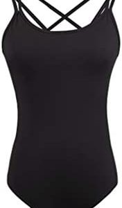 Ballet Leotards for Women with Bra, High Cut Camisole Nylon Dance Leotard/Aerial yoga Outfit