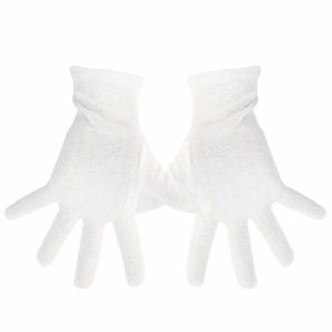 Plain White 100% Cotton Gloves for Eczema Small Bulk 12 Pairs,Thin Dry Hand Therapy Gloves Moisturizing Women Night Sleeping