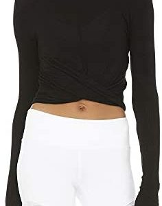 Bestisun Long Sleeve Yoga Crop Tops Cropped Sweatshirts Lightweight Stretch Exercise Athletic Shirts for Women Workout