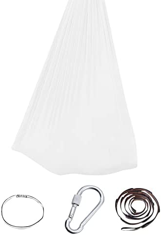 RXIRUCGD Aerial Silks Swing Seat for Kids, Nylon Stretch Hammmock Indoor, L-59'' W-110'' Aerial Yoga Stuff for Girls Exercise