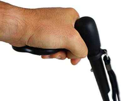 KMINA - Cane Ergonomic Handle (Left Hand), Ergonomic Cane Left Handed, Ergonomic Walking Cane, Ergonomic Grip, Folding Cane, Ergonomic Canes for Men Adjustable, Canes for Women - Made in Europe - Image 4