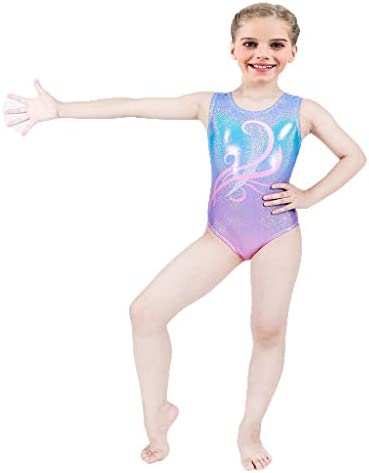 Gymnastics Leotards for Girls One-piece Sparkle Colorful Rainbow Dancing Athletic Leotards 2-11Years - Image 2