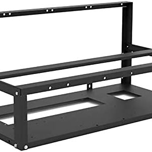 HELOIA Mining Rig Frame - 6/8 GPU Steel Open Air Miner Mining Computer Frame Rig Case for Crypto Coin Currency Bitcoin ETH ETC ZEC Mining Accessories Tools - Frame Only, Fans & GPU is not Included