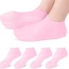 Moisturizing Gloves&Socks, Silicone Gel Gloves for Dry Skin, Cracked Hands and Foot, Full Finger Waterproof Gloves for Hands Foot Care SPA (Pink, Gloves+Socks) - Image 4