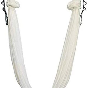 MQSS Aerial Silks Equipment - Yoga Swing Set - Premium Aerial Silk Hammock Perfect for Indoor Outdoor Aerial Dance, Circus Arts, Air Yoga Inversion Exercises White