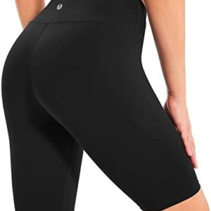 IUGA Biker Shorts for Women High Waist, Ultra Soft Womens Workout Shorts with Inner Pocket Opaque Yoga Gym Running Shorts 8"
