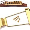 Alnicov Set of 6 String Archtop Jazz Guitar Rosewood Bridge Height Adjustable & Tailpiece Trapeze for Jazz Guitar Parts,Gold - Image 4