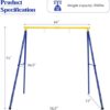 Costzon 550lbs Metal Swing Stand Full Steel Swing Frame, Heavy Duty Extra Large A-Frame Swing Sets for Backyard All Weather w/Ground Stakes, Great for Indoor Outdoor Garden Playground (Swing Frame) - Image 5