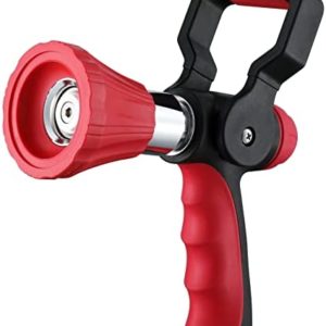 FANHAO High Pressure Fireman's Spray Nozzle, Heavy Duty Metal Garden Hose Nozzle with Slip Ergonomic Grip and Lever Handle, Adjustable Water Nozzle for Watering Lawn and Garden