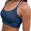 YIANNA Sports Bras for Women Cross Back Padded Sports Bra Medium Support Workout Running Yoga Bra - Image 2
