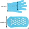 Pinkiou Moisturizing Gloves Socks Set Gel Spa for Moisturize Soften Repairing Dry Hands Feet Cracked Skin Care Silicone inside–Blue - Image 2