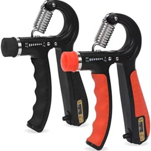 Homelove 2PCS Hand Grip Strengthener, Adjustable Resistance 5-60 kg Grip Strength Trainer with Stainless Steel Spring Smart Counting and for Strong Wrists, Fingers, Forearm, Hands,