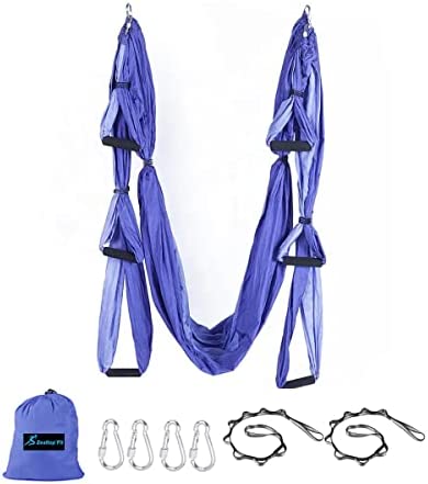 Aerial Yoga Swing Set Yoga Hammock Trapeze Sling Inversion Tool for Indoor Home Fitness (Double Color)