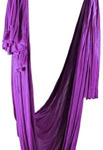 Aerial Yoga Hammock, 52.8M Durable Anti-Gravity Flying Yoga Swing, Micro-Elastic Sturdy Yoga Sling Hammock, Maximum Loading 23Kn Pilates Aerial Inversion Kit for Beginners Advanced(Dark Purple)