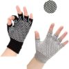 Yoga Gloves Non Slip Fingerless Yoga Gloves Exercise Gloves Workout Gloves 2 Packs (Black&Grey with White dots), 17*16*2cm - Image 2