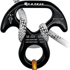S.E.Peak Rescue Figure 8 Descender Climbing Gear Downhill Equipment Rigging Plate Rappeling Device for Rock Climbing/Aluminum Alloy