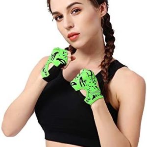 Anser 7150694 Woman Lycra Half Finger Girl Short Fingerless Gloves for Indoor Yoga Gym Fitness Body Building Training Outdoor Cycling Motorcycle Skate Skateboard Roller Skating Running Exercise