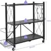 【Pre-Assembled】Yoga Mat Storage Rack,Home Gym Storage Cart,Workout Equipment Storage Organizer for Workout Room Yoga Accessories Dumbbell Kettlebell Resistance Bands,with Wheels Side Basket and Hooks - Image 4
