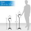 RMS Quad Cane - Adjustable Walking Cane with 4-Pronged Base for Extra Stability - Foam Padded Offset Handle for Soft Grip - Works for Right or Left Handed Men or Women (Black) - Image 6