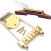 Alnicov Set of 6 String Archtop Jazz Guitar Rosewood Bridge Height Adjustable & Tailpiece Trapeze for Jazz Guitar Parts,Gold - Image 2