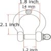 2 Pcs 4/7 Inch 304 Stainless Steel D Ring Shackles 14 mm Screw Pin Anchor Shackle for Traction Steel Wire, 14 mm - Image 3