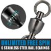 Dr.Fish 20 Pack Fishing Ball Bearing Swivels, Saltwater Swivels Fishing Tackle Copper Stainless Steel Solid Rings Black Nickel Coating Barrel Swivels Heavy Duty Catfish Swivel - Image 4