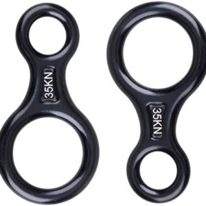 Azarxis 35 KN 50KN Climbing Rescue Figure 8 Descender Large Bent-Ear Rigging Plate Heavy Duty & High Strength Rappel Device Equipment for Rappelling, Belaying, Tree Climbing, Aerial Silks Rigging