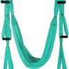 Aerial Yoga Flying Yoga Swing Set Yoga Hammock Trapeze Sling Inversion Tool for Gym Home Fitness with Ceiling Anchors and 2 Extensions Straps(Turquoise) - Image 2