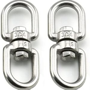 Lind Kitchen 2PCS M5 Double Ended Swivel Eye Hook 304 Stainless Steel Eye to Eye Swivel Shackle Ring Connector