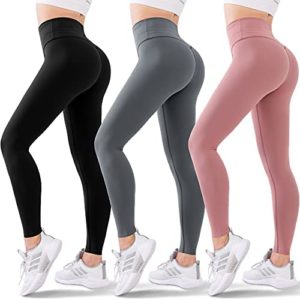 Blisset 3 Pack High Waisted Leggings for Women No See-Through Soft Athletic Tummy Control Pants for Running Yoga Workout
