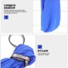 Aerial Yoga Hammock Ceiling Mount: Yoga Swing Elastic Stretch Nylon Swing with Strap Carabiners for Antigravity Yoga Indoor Pilates Inversion Exercises for Kids Blue - Image 3