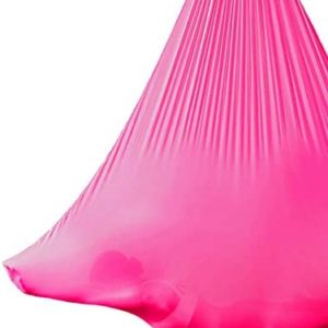 MQSS Aerial Yoga Hammock - Aerial Silk Swing Kit + Extension Straps for Antigravity Yoga, Inversion Exercises, Improved Flexibility, Core Strength Rose Powder