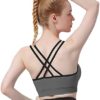 Womens Sports Bras - Cross Back Padded Wirefree Comfort Workout Bras for Yoga Fitness 3 Pack - Image 2