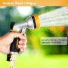 RESTMO Garden Hose Nozzle, Heavy Duty Metal Water Hose Nozzle with 7 Adjustable Spray Patterns, High Pressure Hand Sprayer with Flow Control, Best for Watering Plant & Lawn, Washing Car & Pet, Yellow - Image 6