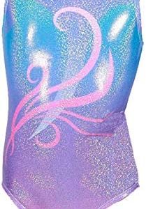 Gymnastics Leotards for Girls One-piece Sparkle Colorful Rainbow Dancing Athletic Leotards 2-11Years