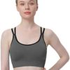 Womens Sports Bras - Cross Back Padded Wirefree Comfort Workout Bras for Yoga Fitness 3 Pack - Image 3