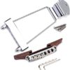 Alnicov Set of 6 String Archtop Jazz Guitar Rosewood Bridge Height Adjustable Tailpiece Trapeze for Jazz Guitar Parts,Chrome - Image 5
